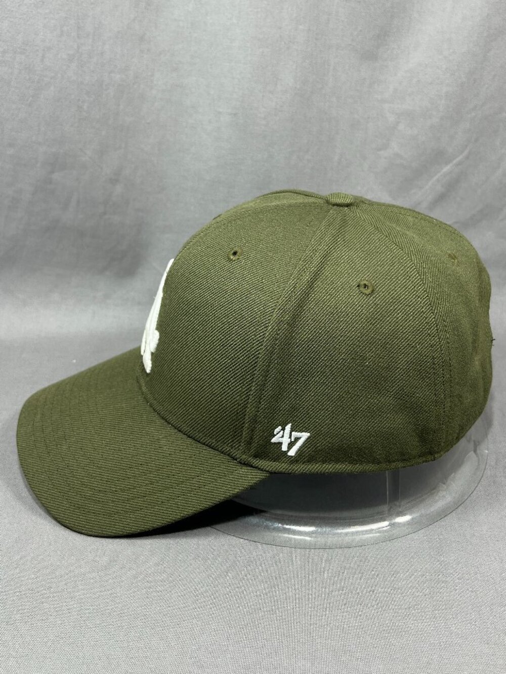 Los Angeles Dodgers LA 47 Brand MLB Strapback Hat Olive Green Adjustable Mens - Picture 4 of 16